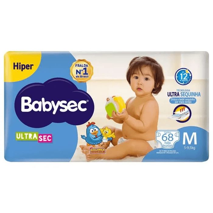 Fralda Descartavel Babysec Ultra Sec M 68 Unidades - Imagem 1